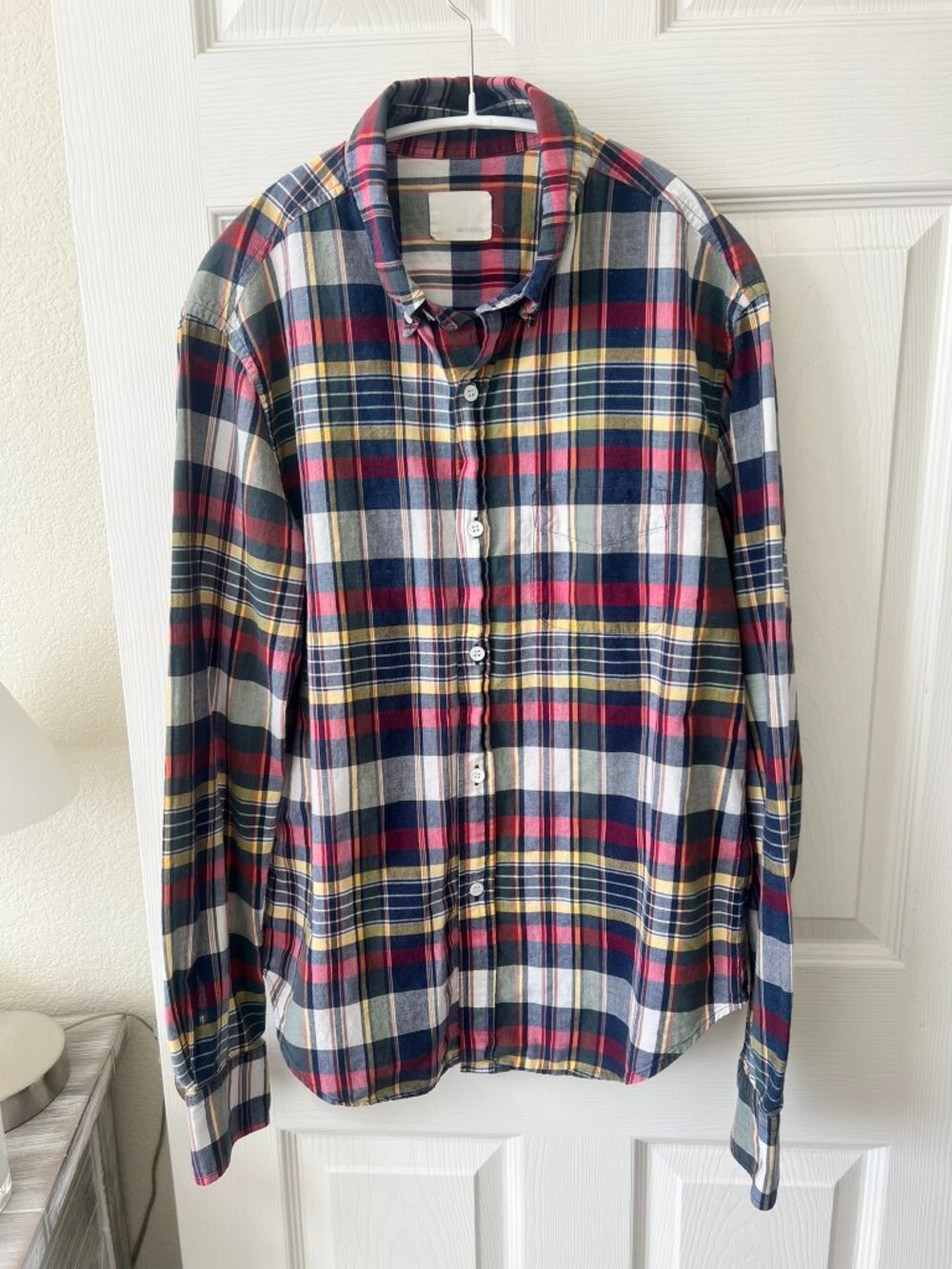 Band Of Outsiders 💚 Madras Plaid Shirt Made USA Slim Fit Button Down